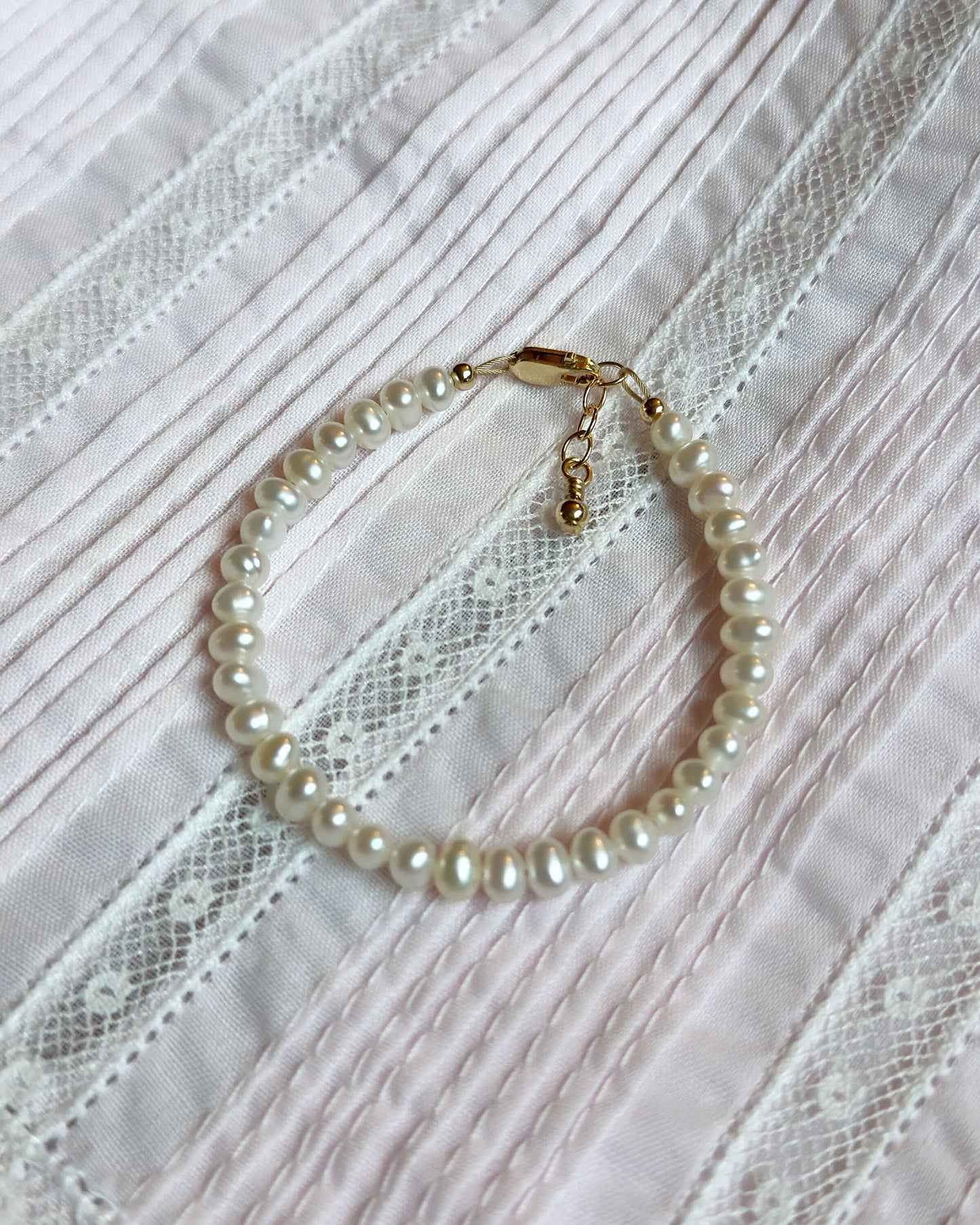 Girl's Mini Genuine Pearl Bracelet
