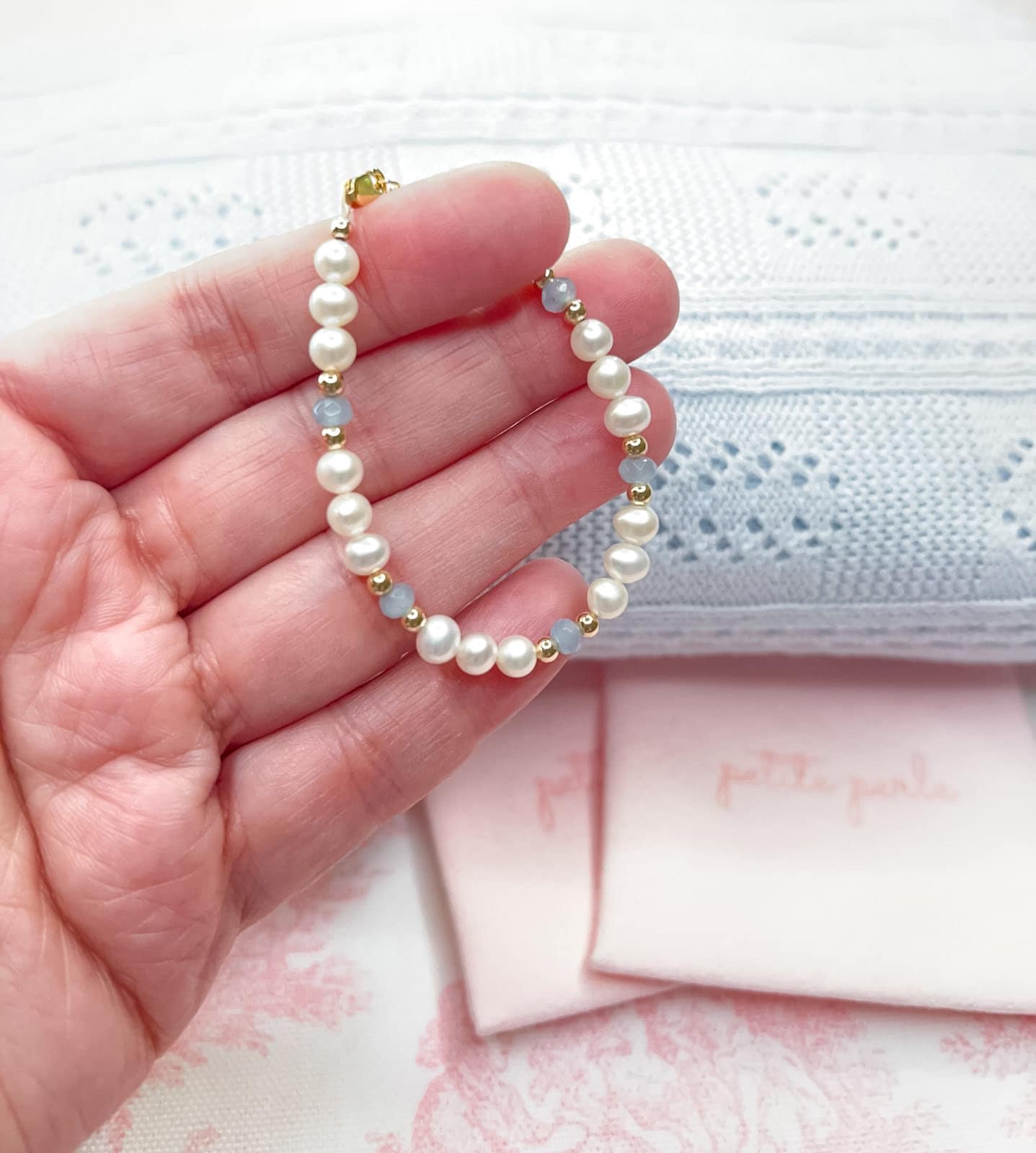 Girl's Gemstone Collection in Powder Blue Agate