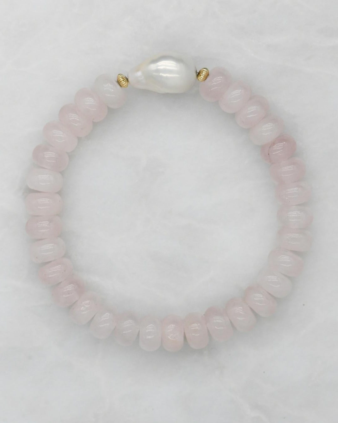 Pink Sands Quartz and Baroque Bracelet