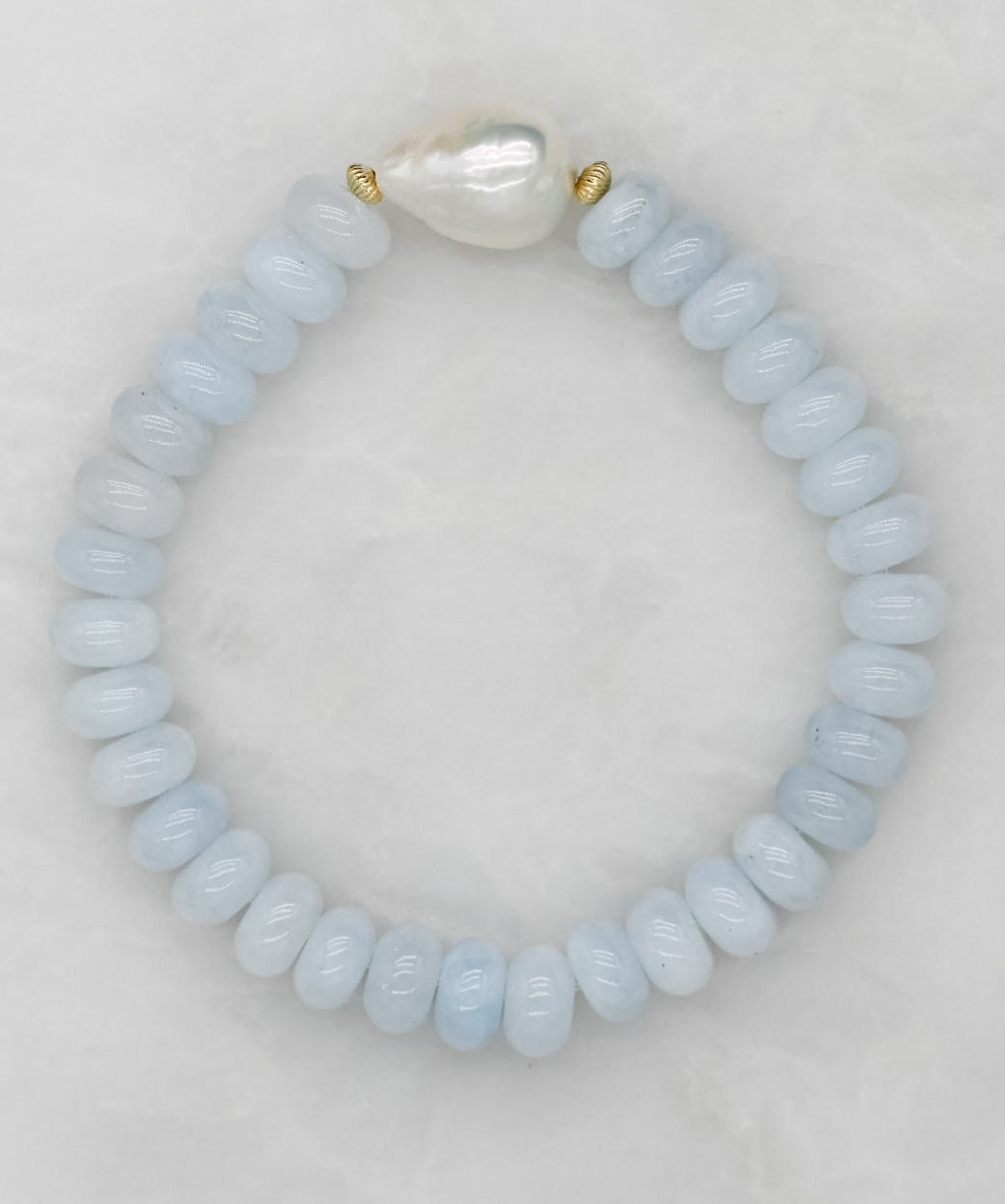 Sea Spray Quartz and Baroque Bracelet