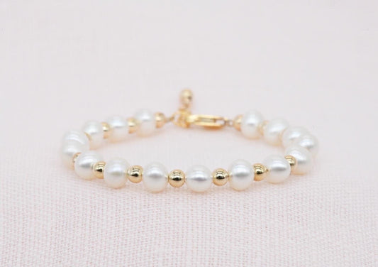 Girl's Emelina Bracelet - Semi-Round Pearl