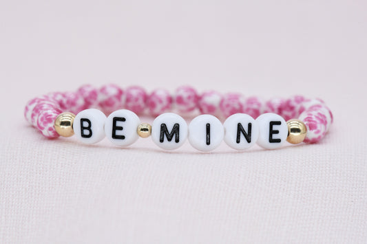 Girl's Chinoiserie Bracelet in Rose Pink & White